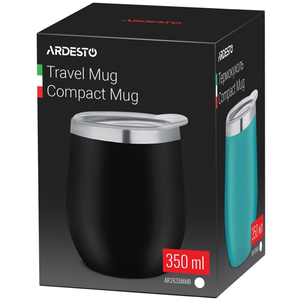 თერმო ჭიქა Ardesto AR2635MMB 350ml Travel mug Compact mug Black