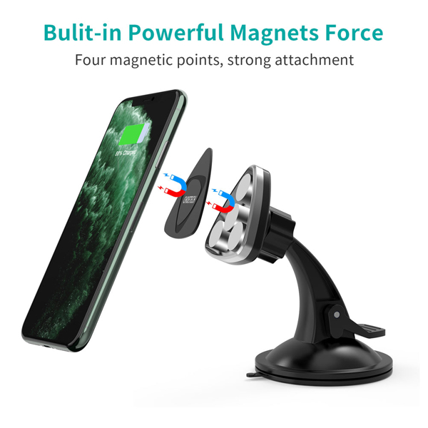 მობილურის დამჭერი Choetech H010, Magnetic Car Phone Mount, Black