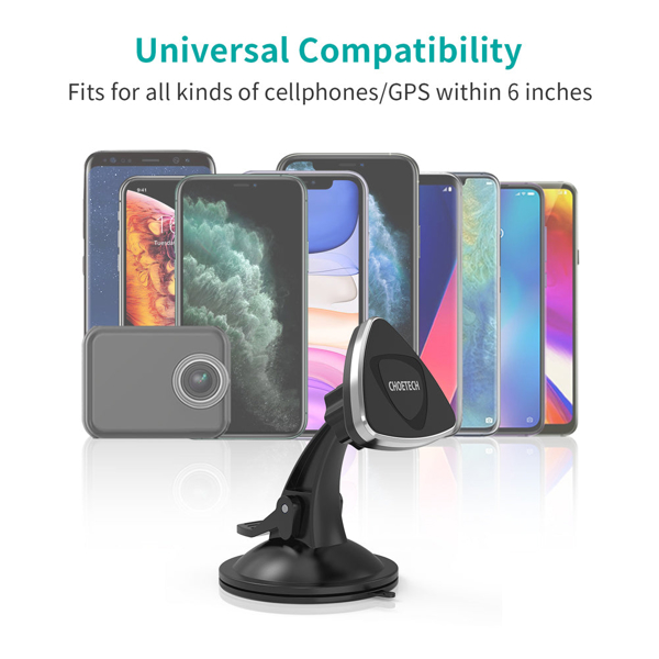 მობილურის დამჭერი Choetech H010, Magnetic Car Phone Mount, Black