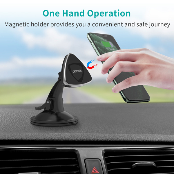 მობილურის დამჭერი Choetech H010, Magnetic Car Phone Mount, Black