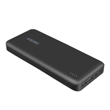 პორტატული დამტენი Choetech B626, 20000mAh, Micro USB, Type-c, USB-A, Power Bank, Black