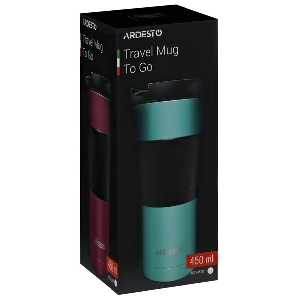 თერმო ჭიქა Ardesto AR2645SMR 450ml Travel mug To Go Red