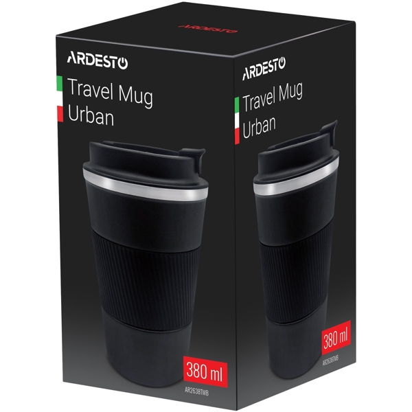 თერმო ჭიქა Ardesto AR2638TMB 380ml Travel mug Urban Black