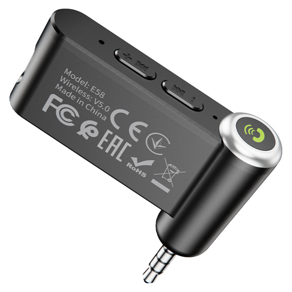 მანქანის AUX მიმღები Hoco E58, Bluetooth, In-Car Wireless Receiver, Black