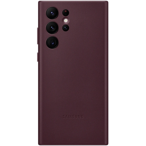 მობილურის ქეისი Samsung EF-VS908LEEGRU Galaxy S22 Ultra Leather Cover Burgundy