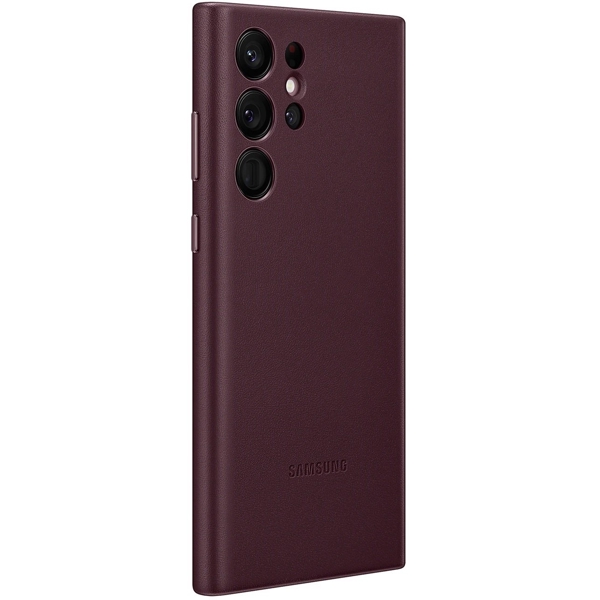 მობილურის ქეისი Samsung EF-VS908LEEGRU Galaxy S22 Ultra Leather Cover Burgundy