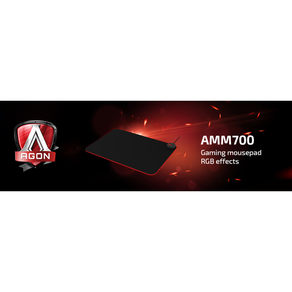 მაუსის პადი AOC AMM700DR0R, RGB, USB, Gaming Mouse Pad, Black