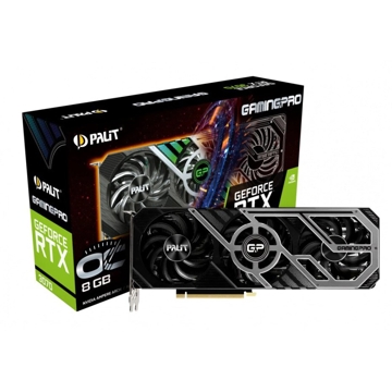 ვიდეო დაფა Palit  RTX3070 Gaming pro OC, 8GB, GDDR6, DP, HDMI, Black