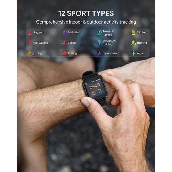 სმარტ საათი Aukey LS02 1.4", Fitness Tracker 12, IPX6 Waterproof, Black