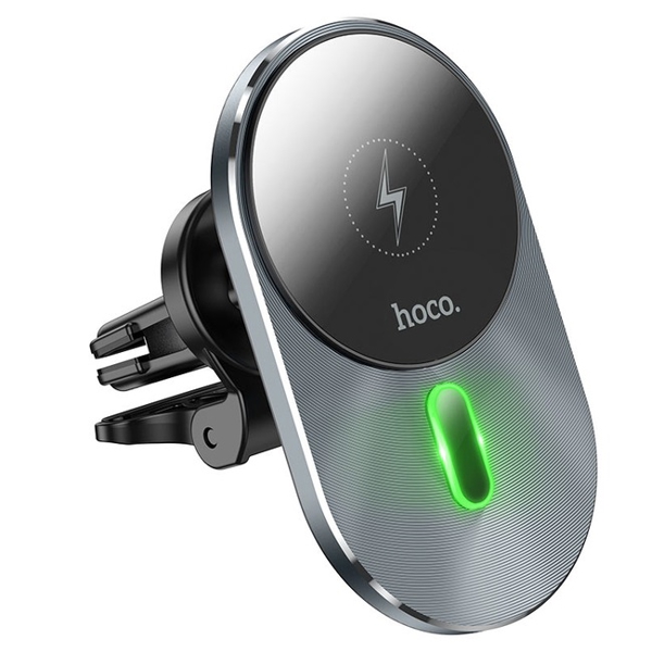 უსადენო დამტენი მანქანის Hoco CA91 Magic Magnetic Wireless Fast Charging Car Holder Gray