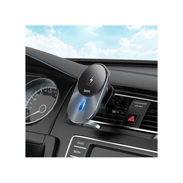 უსადენო დამტენი მანქანის Hoco CA91 Magic Magnetic Wireless Fast Charging Car Holder Gray