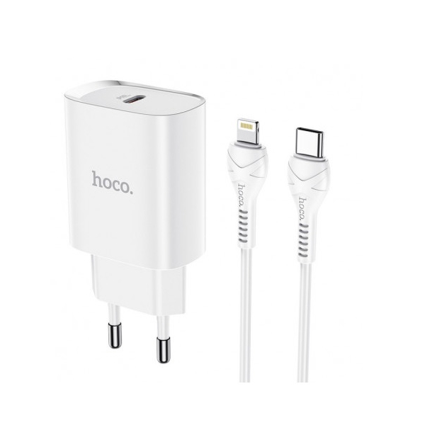 დამტენი Hoco N14 Smart Charging PD20W Type-C to Lightning White