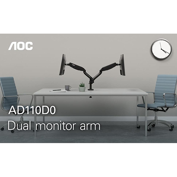 მონიტორის საკიდი AOC AD110D0, 13"-31,5", Dual Computer Monitor Arm Mount, Black