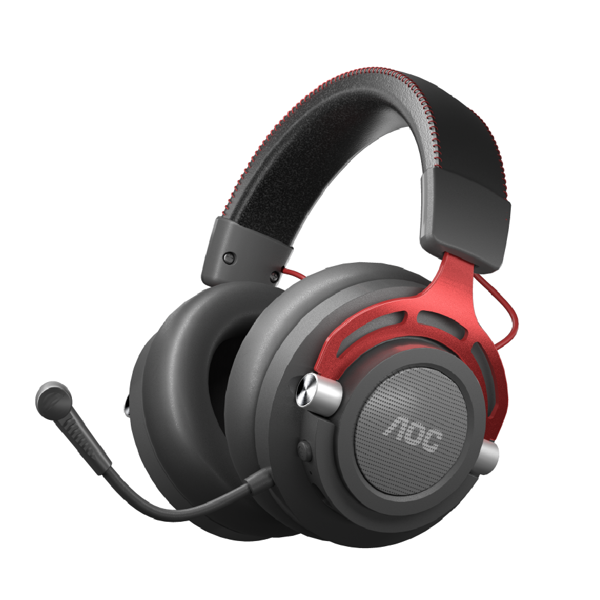 ყურსასმენი AOC GH401, Wireless USB Reciever+Wired 3.5 mm Jack, Gaming Headset, Black