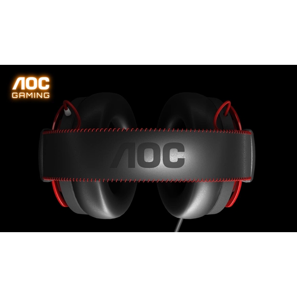 ყურსასმენი AOC GH401, Wireless USB Reciever+Wired 3.5 mm Jack, Gaming Headset, Black