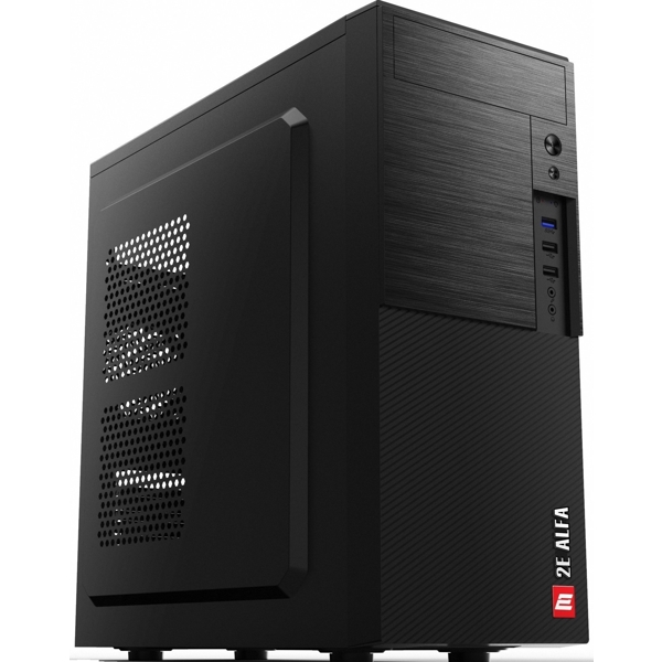 ქეისი 2E 2E-E1903U-400 Computer Case ALFA With PSU 2EATX400, MidT, 2xUSB2.0, 1xUSB3.0, steel (side panel), black