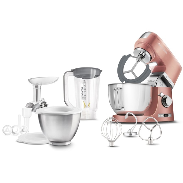 სამზარეულოს კომბაინი Sencor STM STM 7875RS 1000W, 4.5L, Food Processor Pink