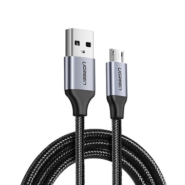 USB კაბელი UGREEN US290 (60148), USB 2.0 to Micro USB Cable, 2m, Black