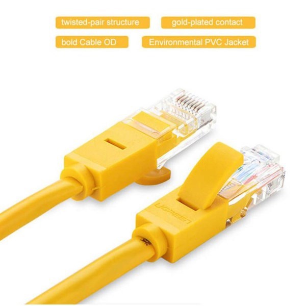 UTP LAN კაბელი UGREEN NW103 (11232) Cat5e Patch Cord UTP Lan Cable, 3m, Yellow