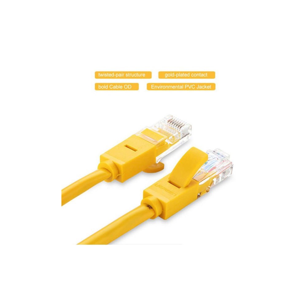 ქსელის კაბელი UGREEN NW103 (11232) Cat5e Patch Cord UTP Lan Cable, 3m, Yellow