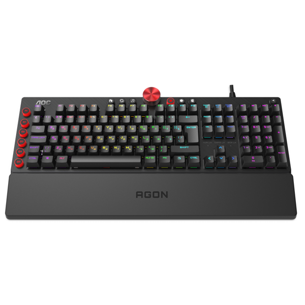 კლავიატურა AOC AGK700DR2R, RGB, Wired, USB, Gaming Keyboard, Black