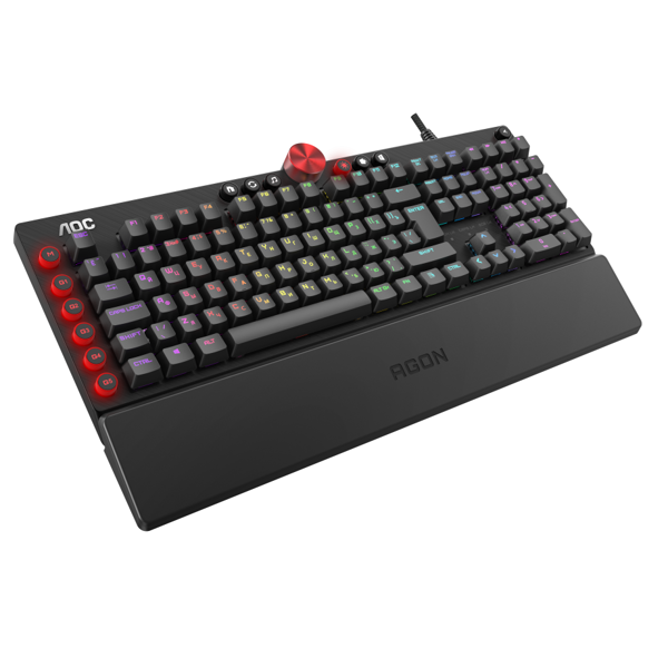 კლავიატურა AOC AGK700DR2R, RGB, Wired, USB, Gaming Keyboard, Black