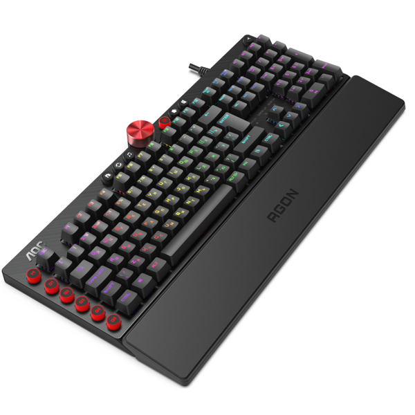 კლავიატურა AOC AGK700DR2R, RGB, Wired, USB, Gaming Keyboard, Black