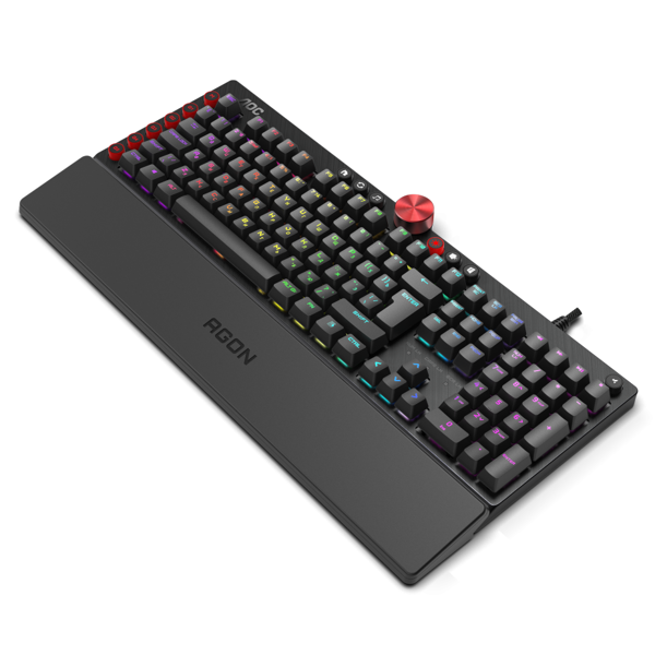 კლავიატურა AOC AGK700DR2R, RGB, Wired, USB, Gaming Keyboard, Black