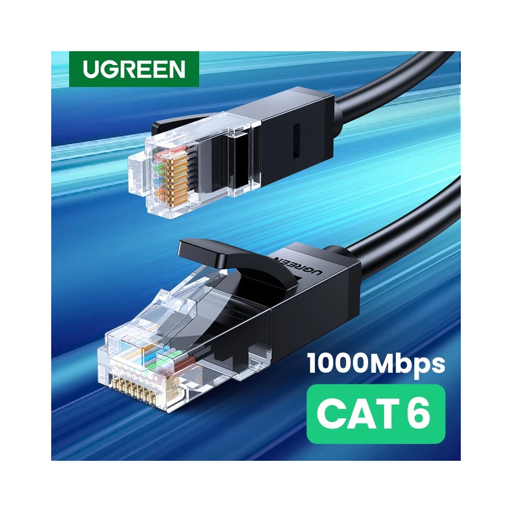 UGREEN NW102 (20164) Cat6 Patch Cord UTP Lan Cable, 10m, Black