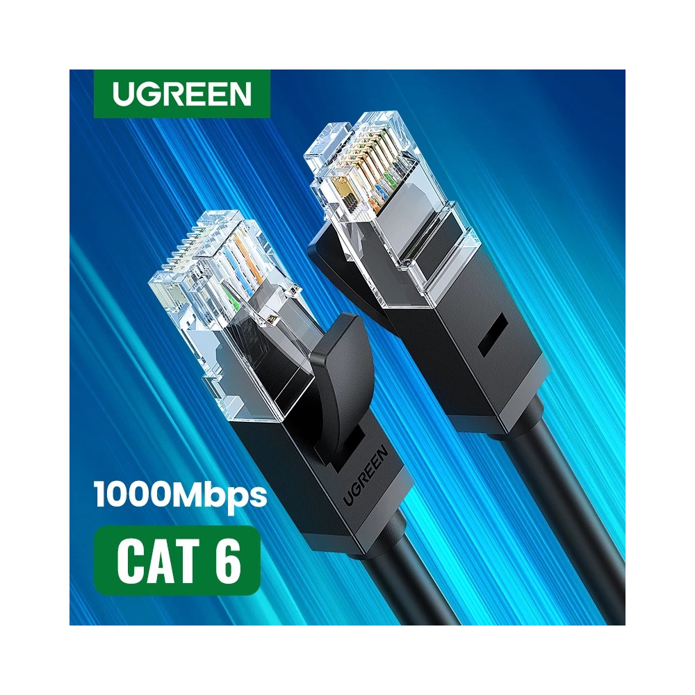 ქსელის კაბელი UGREEN NW102 (20166) Cat6 Patch Cord UTP Lan Cable, 20m, Black