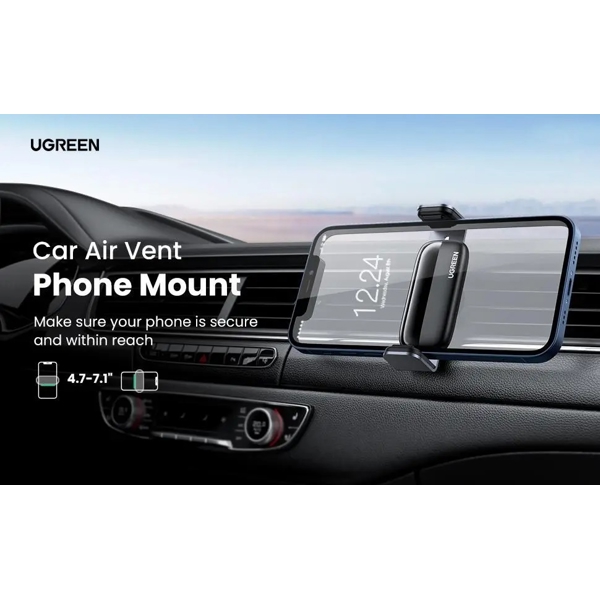 მობილურის დამჭერი Ugreen LP120 (10422), Air Vent Phone Holder, Gray