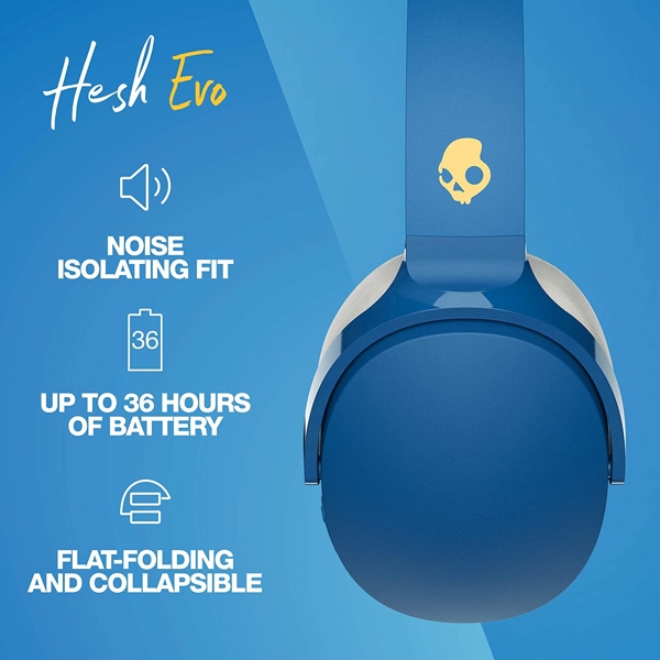 ყურსასმენი Skullcandy S6HVW-N745 Hesh Evo, Wireless Headphones, Bluetooth, 3.5mm Jack, Blue