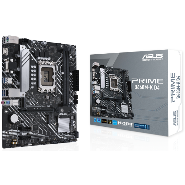 დედა დაფა Asus PRIME B660M-K , LGA 1700,12th DDR4, 2xDIMM, mATX, Max.5333MHz, Max.64GB