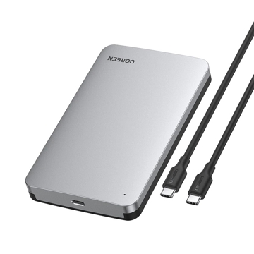 მყარი დისკის ქეისი UGREEN CM300 (70499) 2.5-Inch SATA External Hard Drive Enclosure, USB-C 3.1 Gen 2, Silver