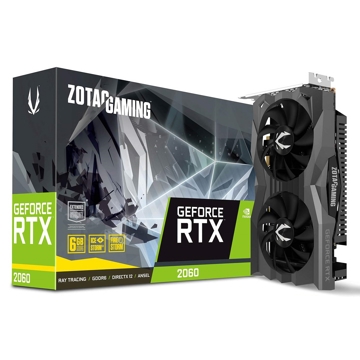 ვიდეო დაფა Zotac ZT-T20600H-10M, Gaming RTX2060, 6GB, 192bit, HDMI, DP, Black