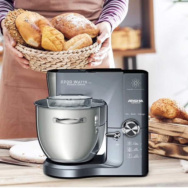 მიქსერი Arshia SM014-2745, 2200W, 10L, Stand Mixer, Gray