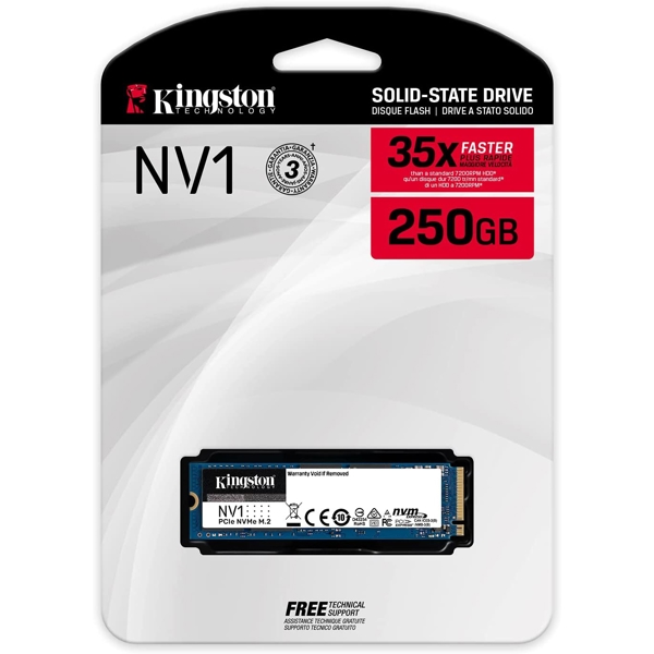 მყარი დისკი Kingston SNVS/250G NVMe PCIe Gen 3.0 x 4 Lanes, M.2 2280