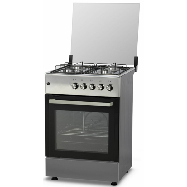 გაზქურა Luxell LF66GE-40, 4 Gas, Oven Inox