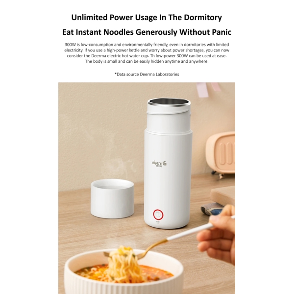 თერმოსი Xiaomi Deerma DEM-DR050 Portable Electric Kettle Thermos Bottle 350ml, White