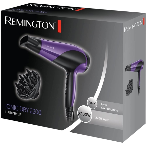 თმის საშრობი Remington D3190 2200W Hair Dryer Black/Purple