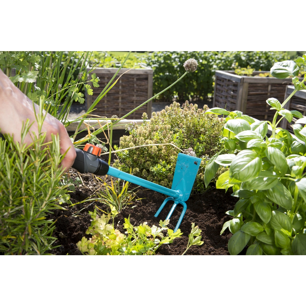 ხელის თოხი Gardena 08915-20, Combisystem Hand Hoe, Black/Blue