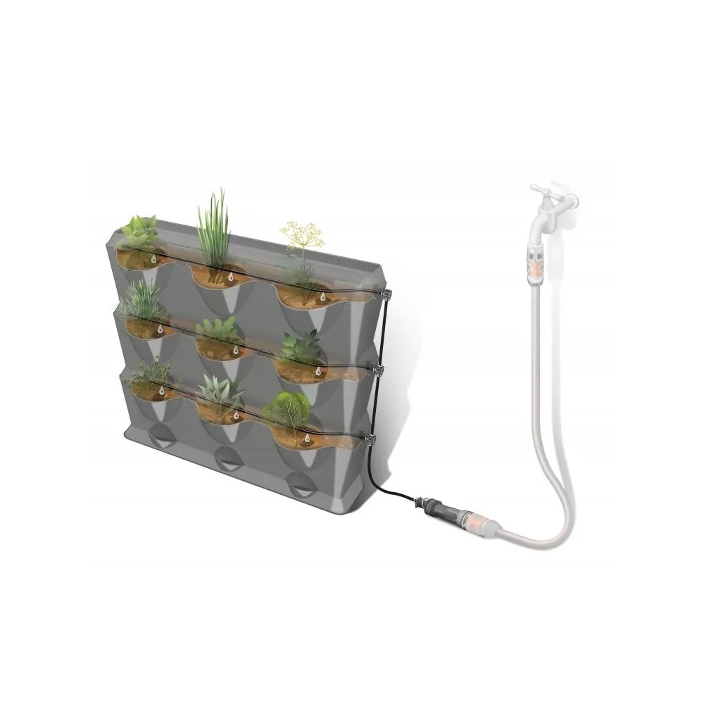 ქოთნის კომპლექტი Gardena 13151-20, Set Vertical With Watering, Gray