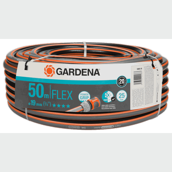 სარწყავი მილი Gardena 18055-20, 50m, Comfort Flex Hose 19 mm, Black/Orange