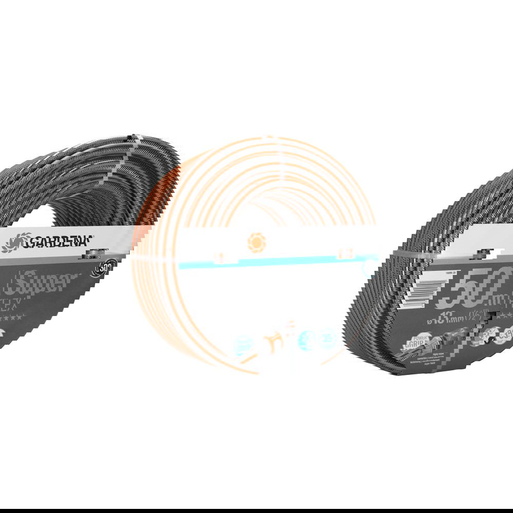 სარწყავი მილი Gardena 18099-20, 50m, Premium Super Flex Hose 13mm, Black/Orange