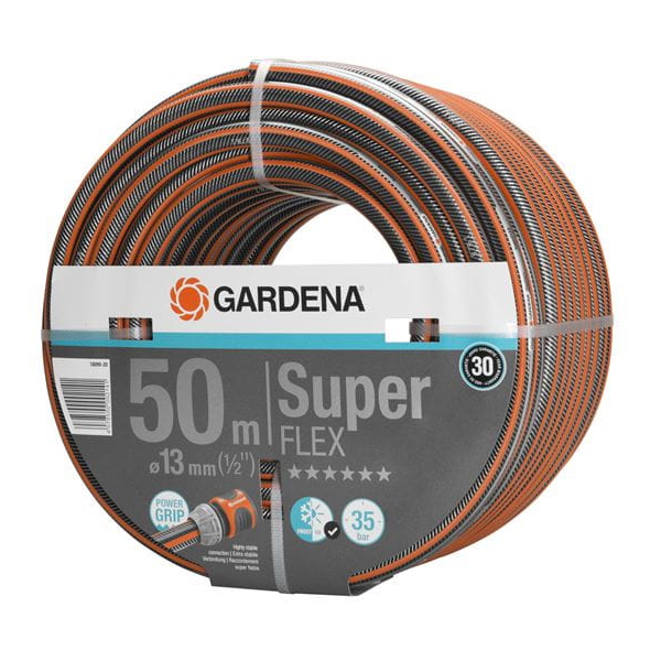 სარწყავი მილი Gardena 18099-20, 50m, Premium Super Flex Hose 13mm, Black/Orange