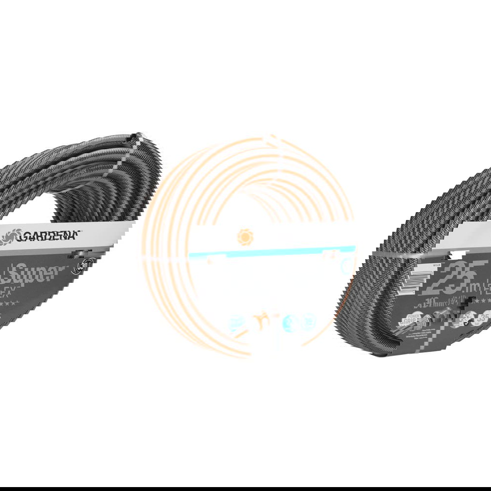 სარწყავი მილი Gardena 18113-20, 25m, Premium Super Flex Hose 19mm, Black/Orange