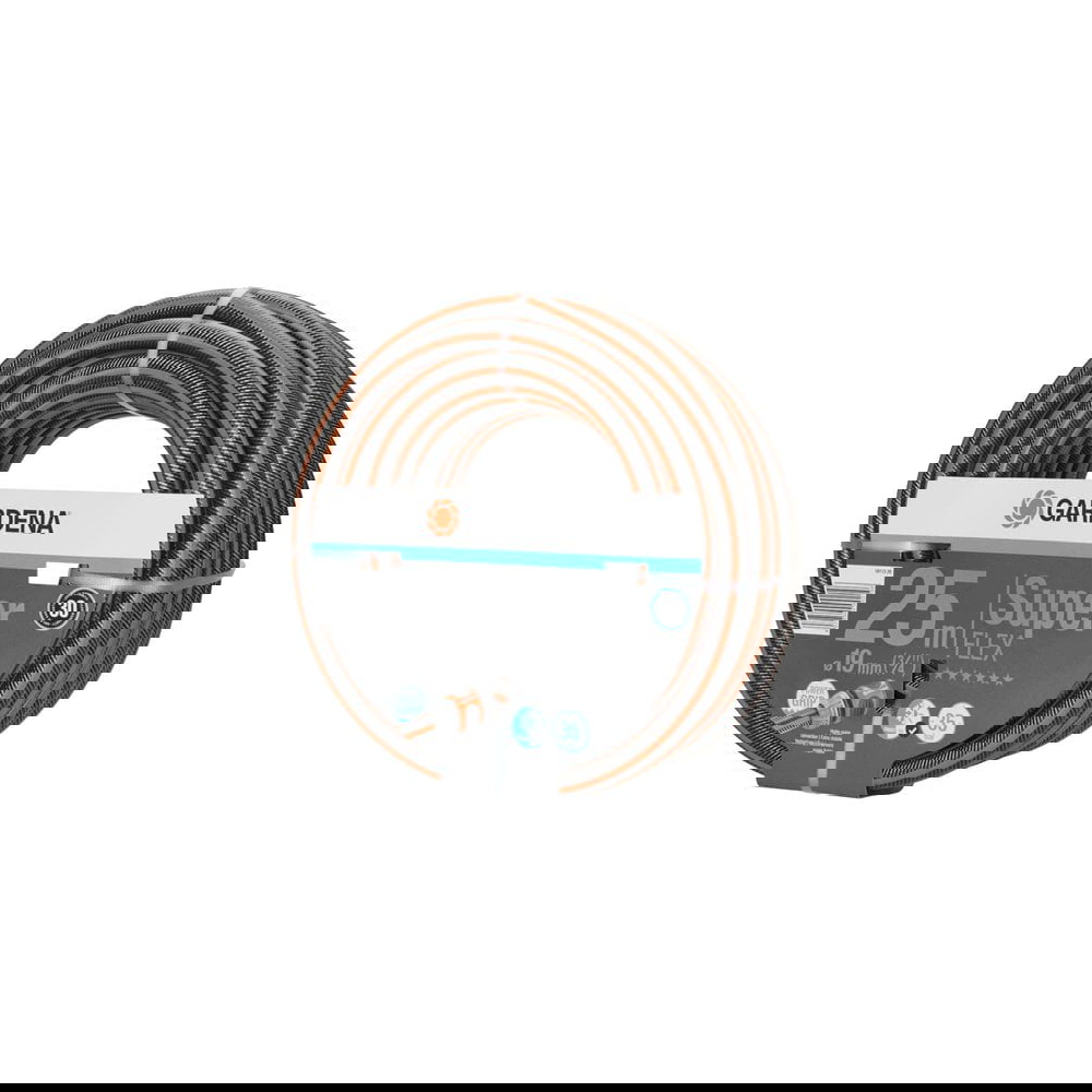 სარწყავი მილი Gardena 18113-20, 25m, Premium Super Flex Hose 19mm, Black/Orange