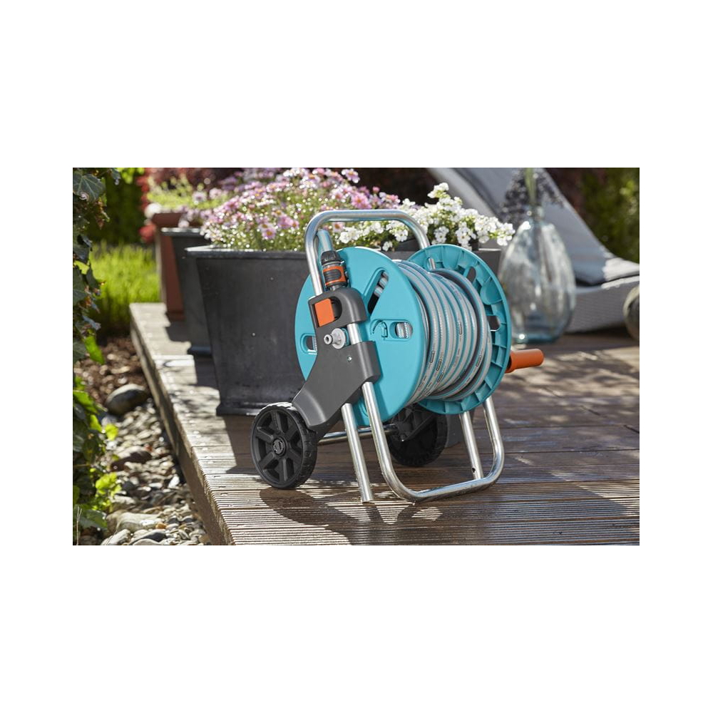 სარწყავი მილი ბარაბნით Gardena 18502-20, Hose Trolley CleverRoll S Set, Green