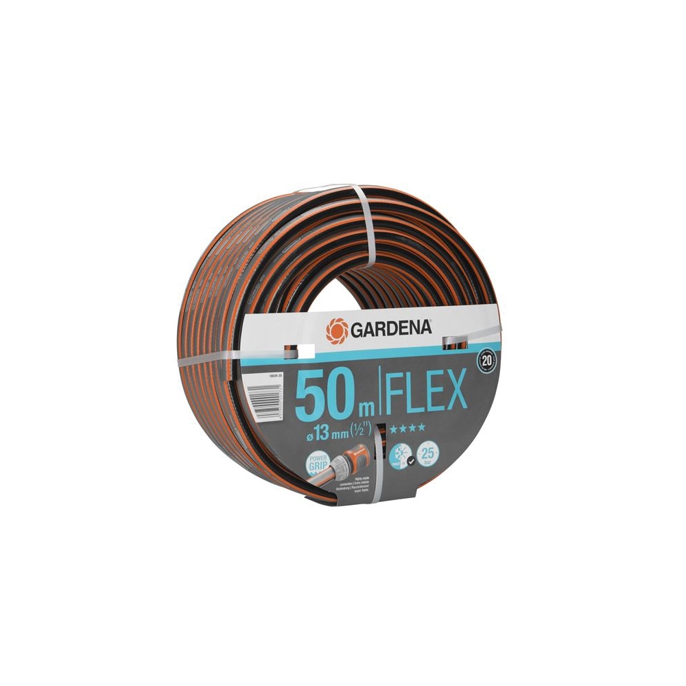 სარწყავი მილი Gardena 18039-20, 50m, Comfort FLEX Hose 13mm, Black/Orange