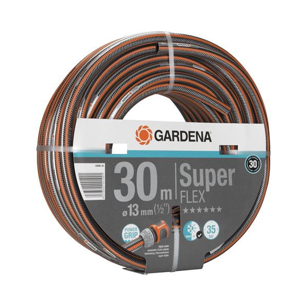 სარწყავი მილი Gardena 18096-20, Premium Super Flex Hose 13mm, Black/Orange